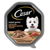 CESAR tacka 14x150g – mokra karma pełnoporcjowa dla dorosłych psów, w sosie, z delikatną wołowiną, indykiem i ziołami