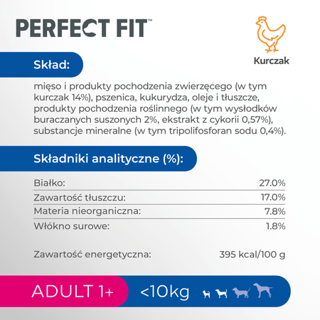 Perfect Fit Dog Adult Kurczak małe rasy 825g