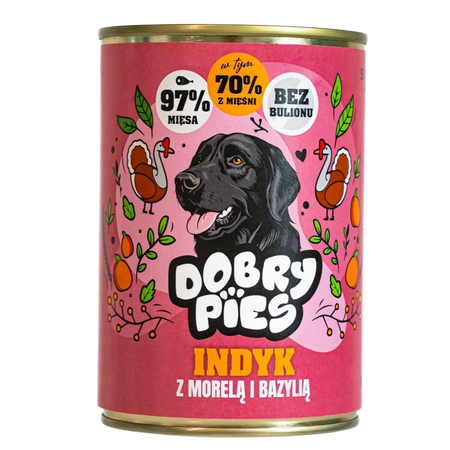 Dobry Pies karma indyk z morelą i bazylią 400g