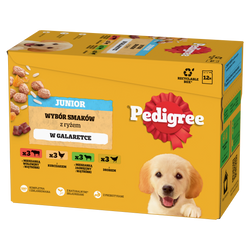 Pedigree Junior Wybór Smaków z ryżem w galaretce 12x 100g