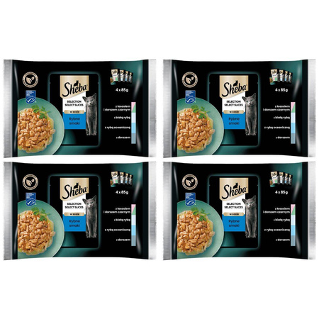 Sheba Smaki Rybne w sosie 4x 4x85g