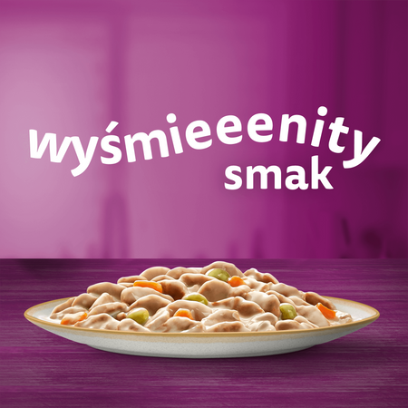 WHISKAS Adult saszetka 4 x 85 g Kremowe Wariacje - mokra karma pełnoporcjowa dla dorosłych kotów, w sosie (kawałki z: kurczakiem i warzywami, jagnięciną i indykiem)