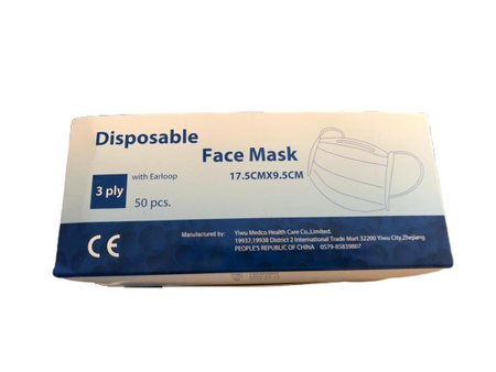 Maska maseczka ochronna chirurgiczna 3 warstwowa x 100 sztuk