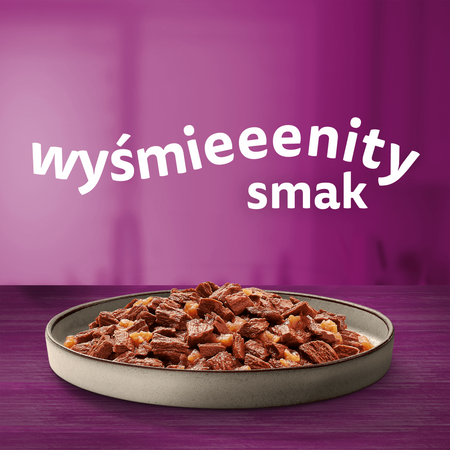 Whiskas Adult Soczyste Kąski w galaretce 4x 85g (kawałki z: wołowiną, kurczakiem)