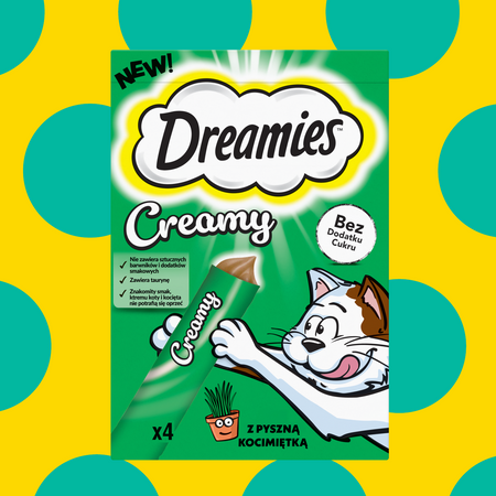 Dreamies Creamy z kocimiętką 2x 4x 10g