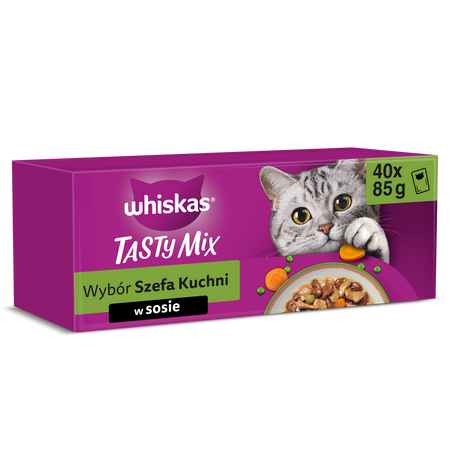 Whiskas Tasty Mix Wybór Szefa Kuchni sos 40x 85g