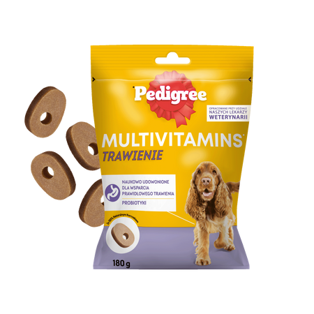 PEDIGREE® Multivitamins Trawienie - karma uzupełniająca dla dorosłych psów, o smaku kurczaka 180 g