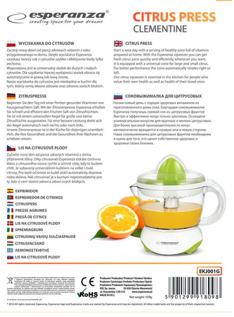 ESPERANZA WYCISKARKA DO CYTRUSÓW CLEMENTINE BIAŁO-ZIELONA