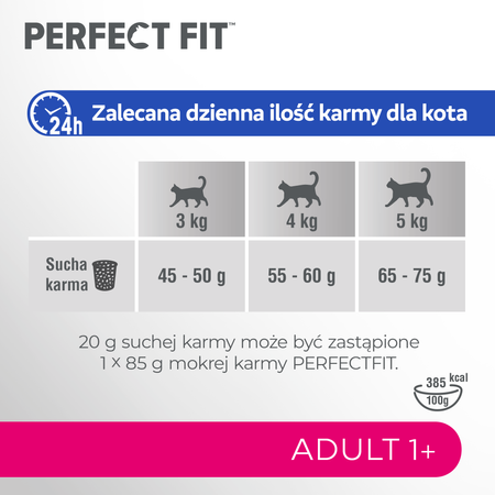 Perfect Fit™ Adult 1+ 7 kg – sucha karma pełnoporcjowa dla dorosłych kotów, bogata w wołowinę