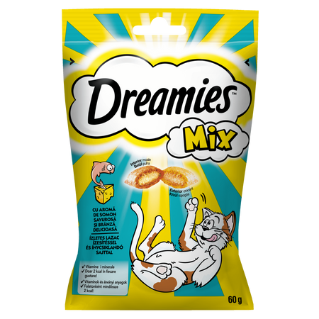 DREAMIES MIX 60 g – przysmak dla kota, z serem i o smaku łososia