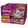 WHISKAS Adult Tasty Mix saszetka 24 x 85 g Wybór Szefa Kuchni - mokra karma pełnoporcjowa dla dorosłych kotów, w sosie (kawałki z: wołowiną, drobiem i warzywami; łososiem i marchewką; kurczakiem i indykiem; kurczakiem i dorszem)