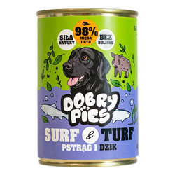 Dobry Pies Surf&Turf karma pstrąg i dzik 400g