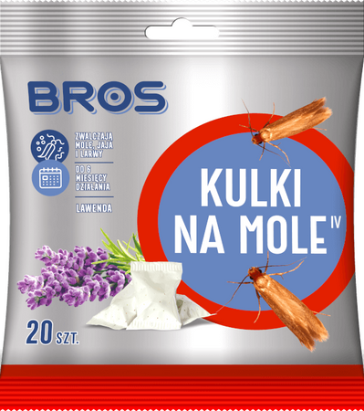 BROS - kulki na mole 20szt. lawendowe