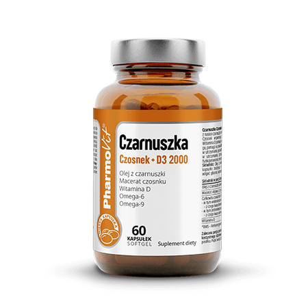 Pharmovit Czarnuszka czosnek +D3 2000 60kaps