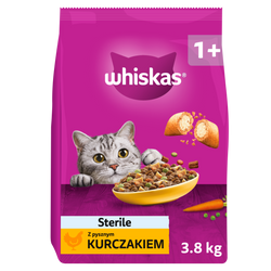 Whiskas Sterile Karma sucha z Kurczakiem 3,8 kg
