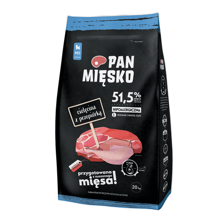 Pan Mięsko Cielęcina z przepiórką L szczeniak 20kg