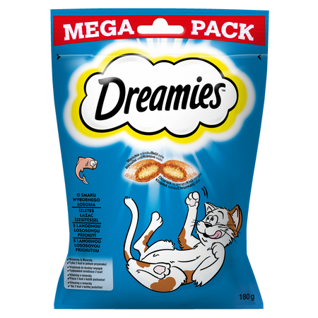 DREAMIES 4x180 g – przysmak dla kota, o smaku wybornego łososia