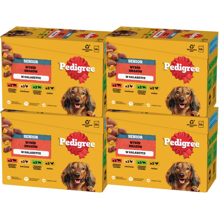 Pedigree Senior Wybór Smaków w galaretce 4x 12x 100g