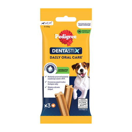 PEDIGREE DentaStix (małe rasy) przysmak dentystyczny dla psów 3 szt. - 45g