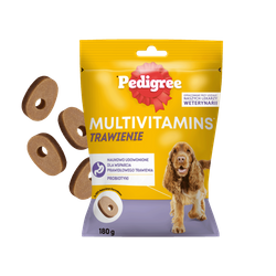 PEDIGREE® Multivitamins Trawienie - karma uzupełniająca dla dorosłych psów, o smaku kurczaka 180 g