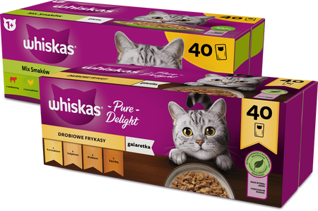 WHISKAS Adult saszetka 2x40x85g Mix Smaków 5 - mokra karma pełnoporcjowa dla dorosłych kotów