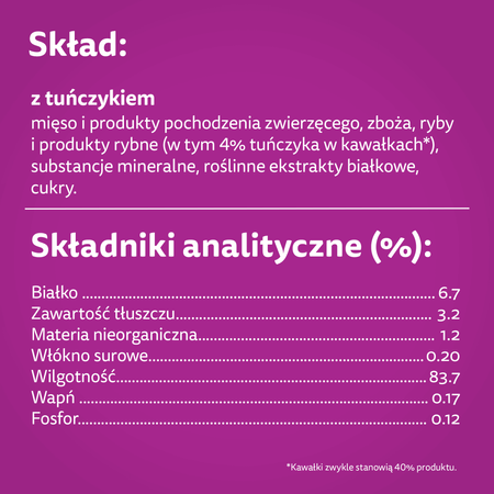 WHISKAS Adult puszka 400 g - mokra karma pełnoporcjowa dla dorosłych kotów, kawałki z tuńczykiem w galaretce