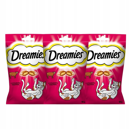 Dreamies z wołowiną przysmaki dla kota 3x 60g