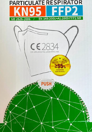 Półmaska z filtrem FFP2 z grafenem, Certyfikowana + 12 x PEDIGREE Przysmak dentystyczny średnie rasy Dentastix 77 g