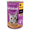 WHISKAS Adult puszka 24x400g - mokra karma pełnoporcjowa dla dorosłych kotów, kawałki z kurczakiem w sosie