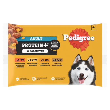 Pedigree Adult Protein+ mix smaków w galaretce 4x 4x 85g
