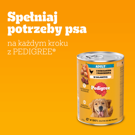 PEDIGREE Adult puszka 400g - mokra karma dla dorosłych psów, z kurczakiem i marchewką w galaretce