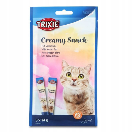 Trixie Creamy snack tuńczyk i białoryb, kot 5x14g