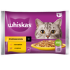 WHISKAS Adult saszetka 4 x 85 g Drobiowa Uczta - mokra karma pełnoporcjowa dla dorosłych kotów, w sosie (kawałki z: kurczakiem, indykiem)