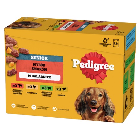 Pedigree Senior Wybór Smaków w galaretce 4x 12x 100g