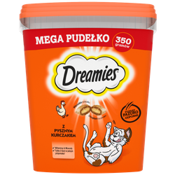 DREAMIES™ Mega Pudełko 350 g – karma uzupełniająca dla dorosłych kotów, z pysznym kurczakiem