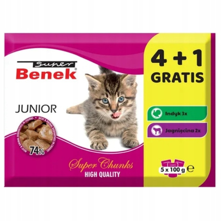 Super Benek Junior mix smaków 5x 100g (4+1 GRATIS)