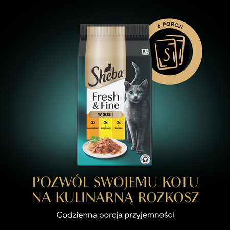 Sheba Fresh Fine kurczak indyk kaczka w sosie 6x50g