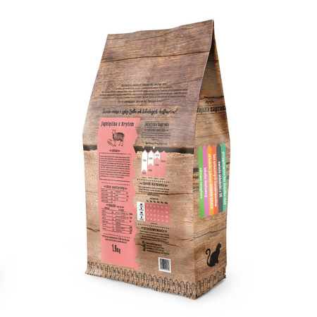 Wiejska Zagroda dla kota Jagnięcina z krylem 1,6kg