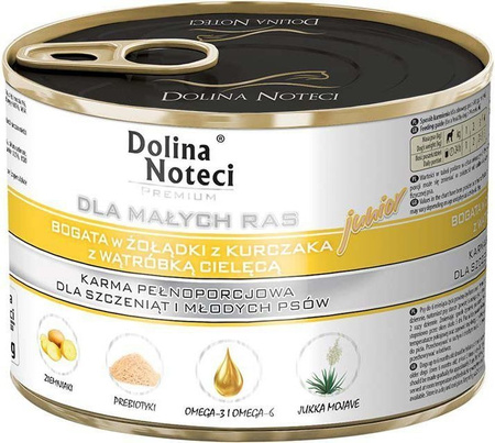 Dolina Noteci Junior żołądki kurczaka i wątróbka cielęca 185g