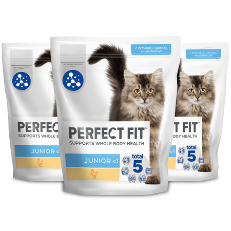 Perfect Fit™ (Junior <1) 3x750 g – sucha karma pełnoporcjowa dla kociąt, bogata w kurczaka