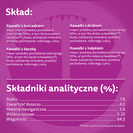 WHISKAS Adult saszetka 12 x 85 g Drobiowa Uczta - mokra karma pełnoporcjowa dla dorosłych kotów, w galaretce (kawałki z: kurczakiem, kaczką, drobiem, indykiem)