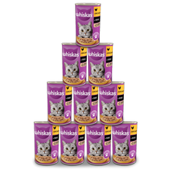WHISKAS Adult puszka 12x400g - mokra karma dla kotów z kurczakiem w sosie