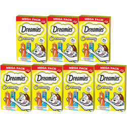 Dreamies Creamy Mega Pack z kurczakiem i z łososiem 7x 12x 10g