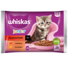 WHISKAS Junior saszetka 4 x 85 g Klasyczne Posiłki - mokra karma pełnoporcjowa dla kociąt, w sosie (z kawałkami: z wołowiną, z kurczakiem)