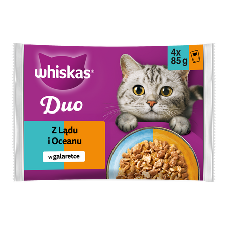 Whiskas Duo Adult Z Lądu Oceanu w galaretce 4x 85g