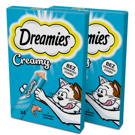 Dreamies Creamy Łosoś 2x 4x 10g