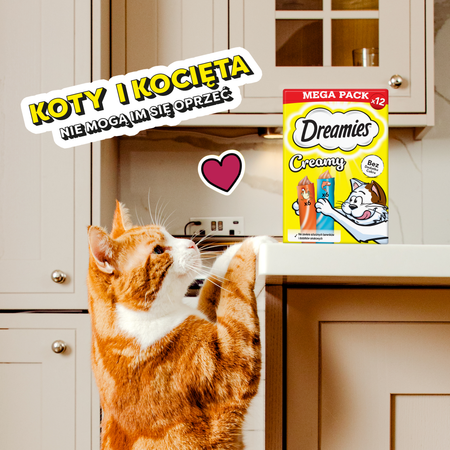 Dreamies Creamy Mega Pack z kurczakiem i z łososiem 12x 10g
