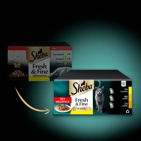 Sheba Fresh Fine kurczak drób indyk w sosie 50x50g