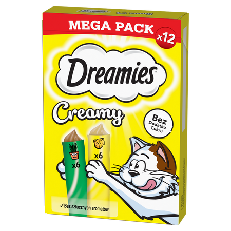 Dreamies Creamy z serem i z kocimiętką 2x 12x 10g