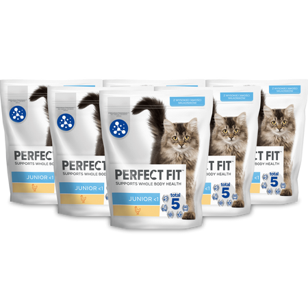 Perfect Fit™ (Junior <1) 6x750 g – sucha karma pełnoporcjowa dla kociąt, bogata w kurczaka